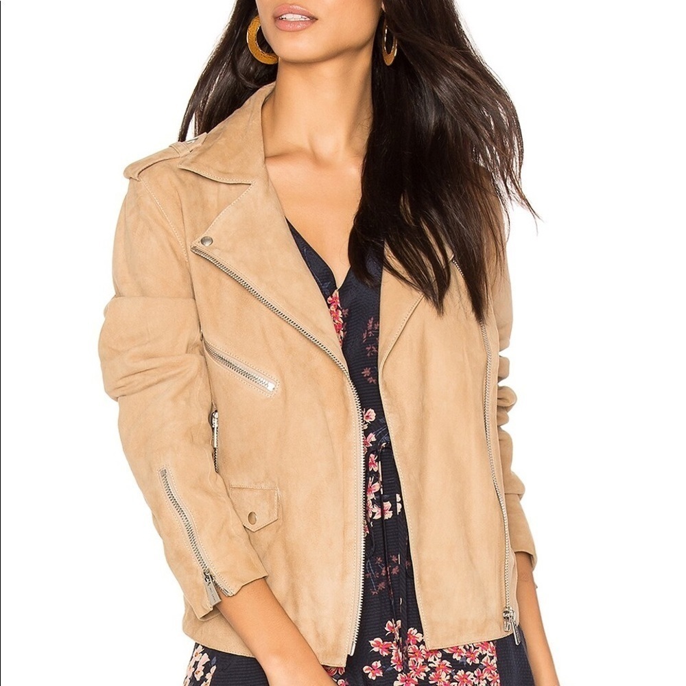 Anine Bing / suede leather  beige biker Benjamin Moto Jacket XS - Picture 4 of 9